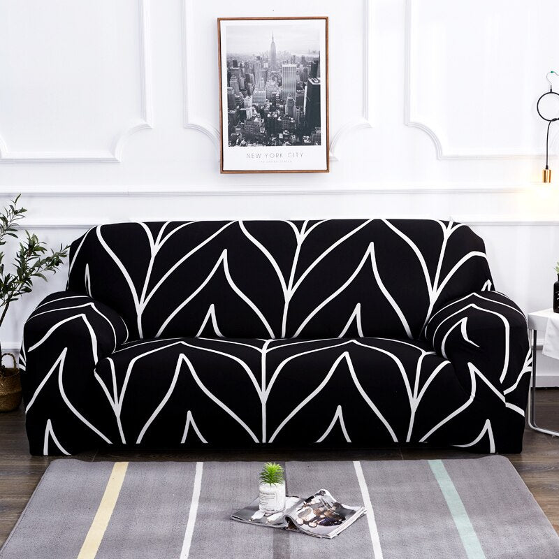 Housse de canapé extensible motifs CARBON | Ajustable