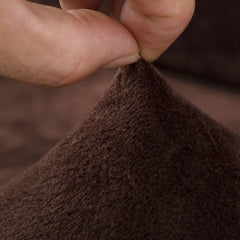 Housse de canapé velours marron foncé MIDWAY | Extensible