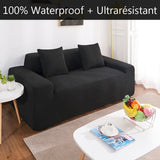 Housse de canapé imperméable noir RIVERTON | Extensible