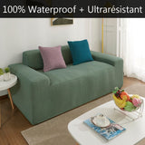 Housse de canapé imperméable vert RIVERTON | Extensible