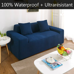 Housse de canapé imperméable bleu RIVERTON | Extensible