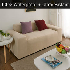 Housse de canapé imperméable beige RIVERTON | Extensible