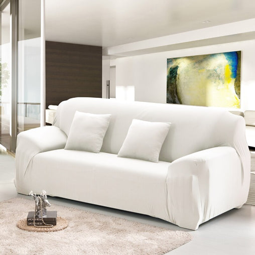 Housse de canapé extensible blanche NEWTON | Ajustable