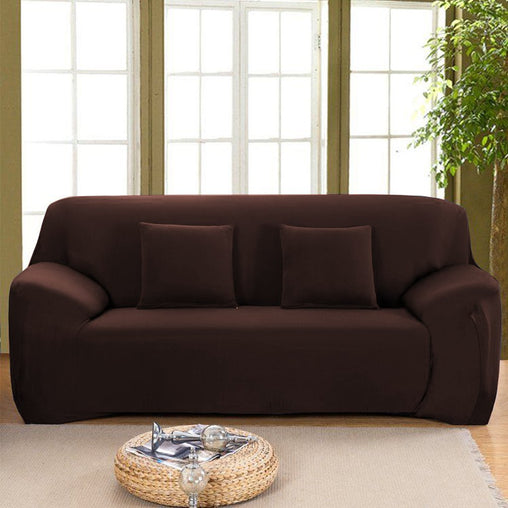 Housse de canapé extensible marron foncé NEWTON | Ajustable
