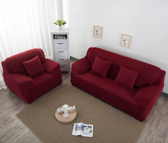Housse de canapé rouge foncé NEWTON | Extensible