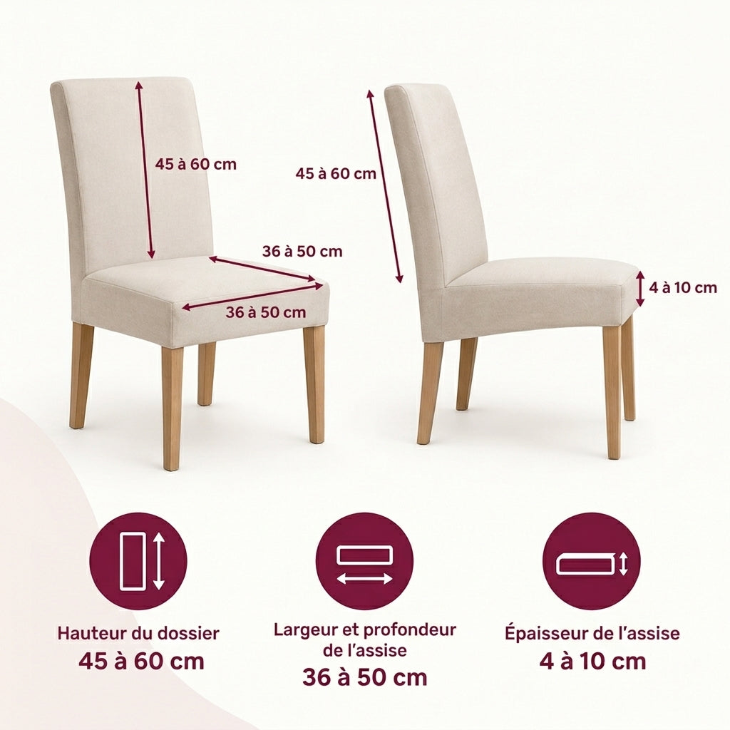 Housse de chaise extensible unie NEWTON – Gris foncé