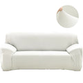 Canapé habillé de la housse extensible unie NEWTON blanc