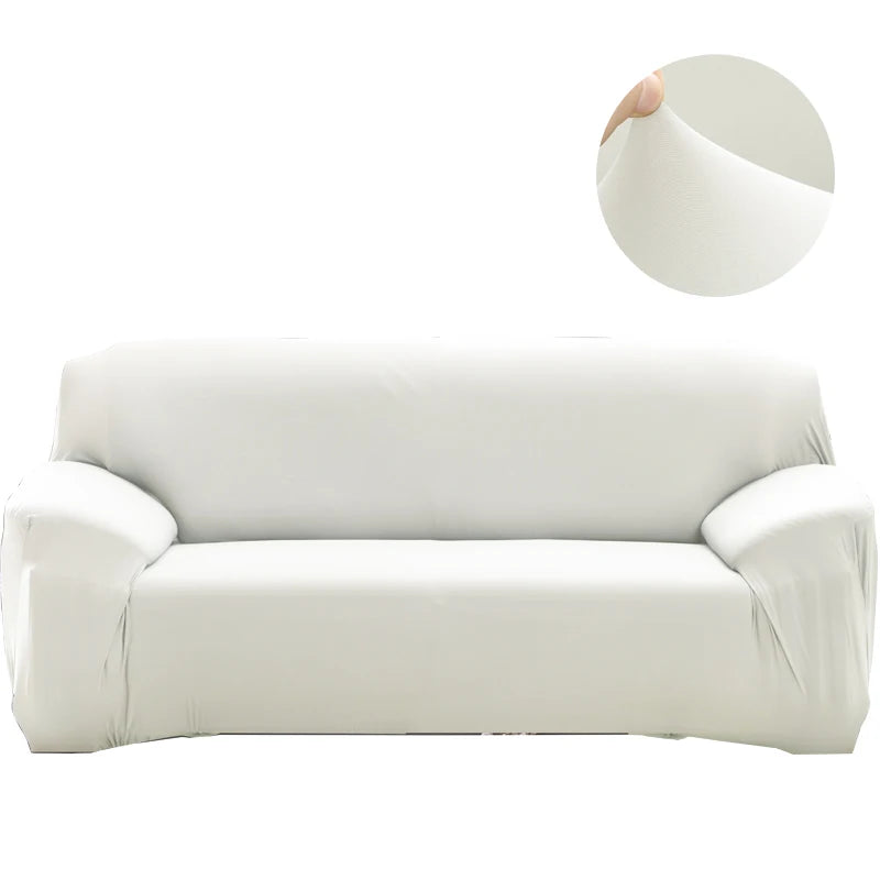 Canapé habillé de la housse extensible unie NEWTON blanc
