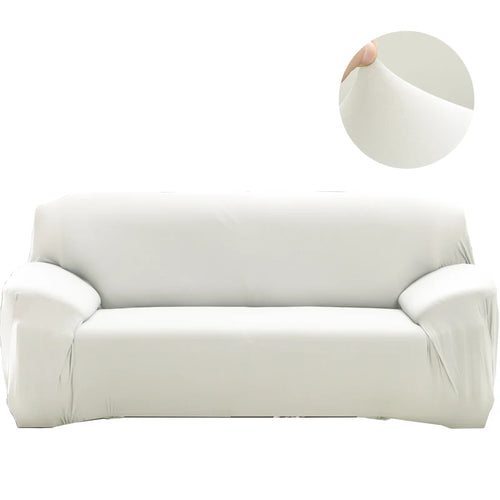 Canapé habillé de la housse extensible unie NEWTON blanc