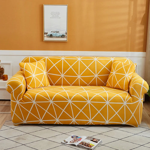 Housse de canapé à motifs HARLOW - Jaune
