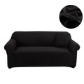 Canapé habillé de la housse extensible unie NEWTON noir