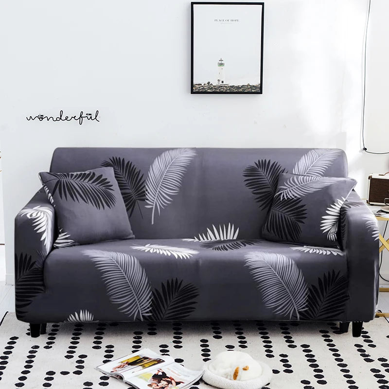 Housse de canapé à motifs HARLOW - Ardoise