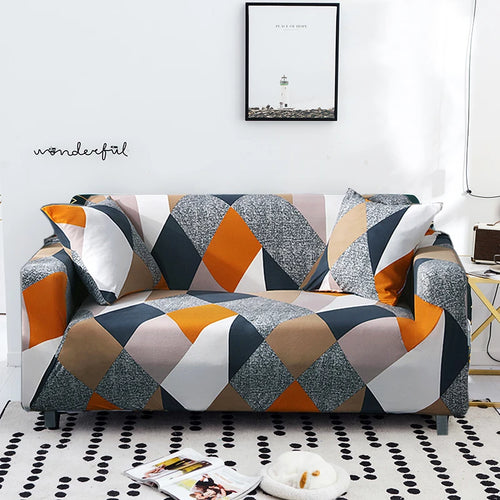 Housse de canapé à motifs HARLOW - Orange