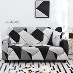 Housse de canapé à motifs HARLOW - Noir et Blanc