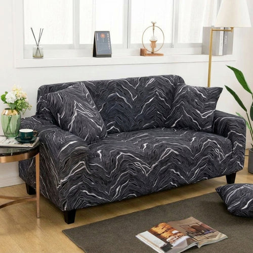 Housse de canapé à motifs WAVES - Noir