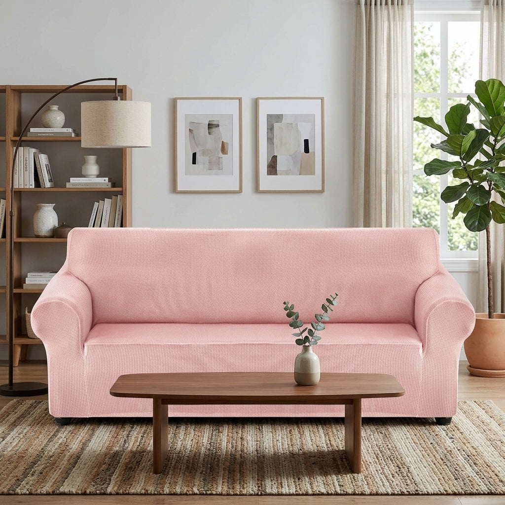 Housse de canapé imperméable unie RIVERTONE – Rose