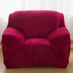 Housse de canapé velours unie MIDWAY bordeaux
