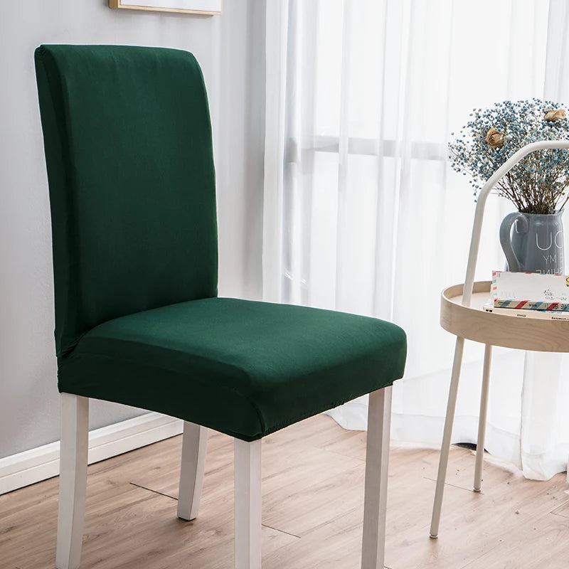 Housse de chaise extensible unie NEWTON vert sapin