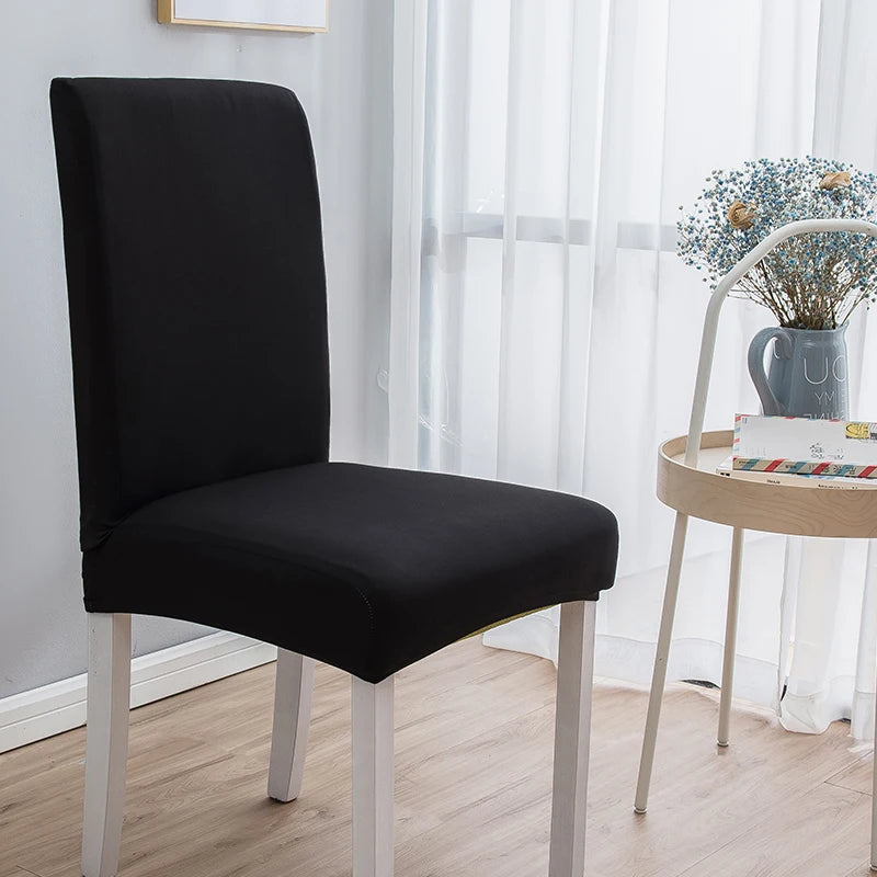 Housse de chaise extensible unie NEWTON noir