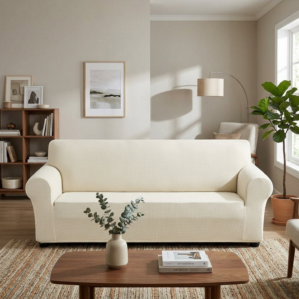Housse de canapé imperméable unie RIVERTONE – Blanc